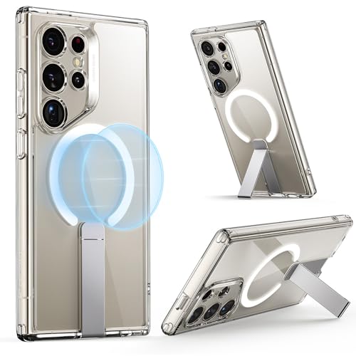 ESR for Samsung S24 Ultra Case with Kickstand Compatible with MagSafe Magnetic Case for Samsung Galaxy S24 Ultra 3 Stand Modes Military-Grade Protection Shockproof Protective Case Clear