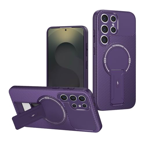 Jiajihua Case Compatible with Samsung Galaxy S22 Ultra Camera Protection Magnetic Kickstand Bracket 2 in 1【TPU+PC】 Drop Shockproof Purple