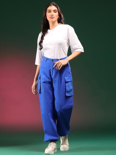Image of KOTTY Women's High Rise Relaxed || Straight || Joggers Fit Cargo's for Pants || Trousers