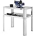 Global Industrial Adjustable Height Machine Stand, 430 Stainless Steel, 36"Wx24"Dx30-36"H