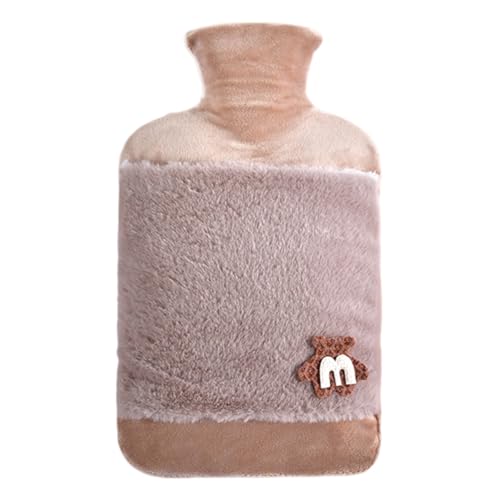 Surakey Hot Water Bottle with Soft Cover - 2 Liter Hot Water Bag for Pain Relief, Neck and Shoulders, Feet Warmer, Menstrual Cramps, Hot and Cold Therapy - Detachable Plush Cover, Type 9