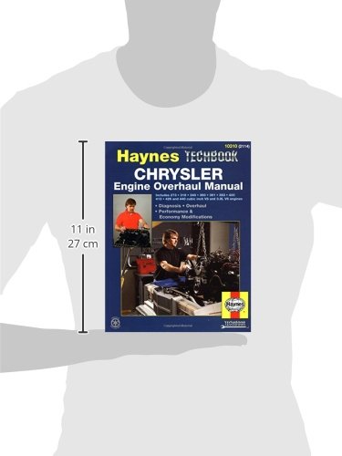 Side view of the Haynes Chrysler Engine Overhaul Manual, showing its dimensions.