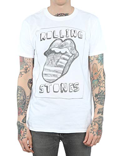 The Rolling Stones Homme Sketched USA Tongue T-Shirt - Les Beatles, Paul McCartney, John Lennon, RIngo Starr, George Harrison The Rolling Stones Homme Sketched USA Tongue T-Shirt – Image 5