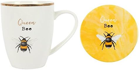 Queen Bee Ceramic Mug and Coaster Set