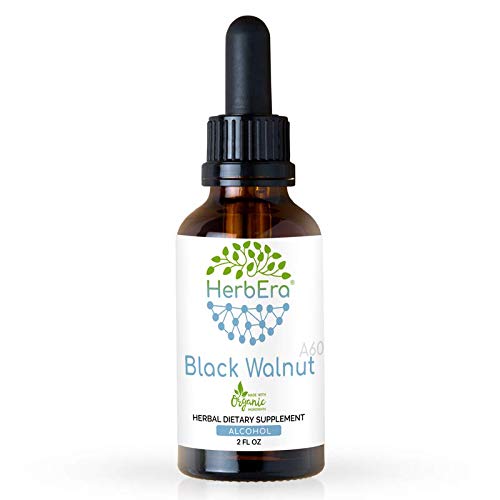 Black Walnut A60 Alcohol Herbal Extract Tincture, Super-Concentrated Organic Black Walnut (Juglans Nigra) Dried Hull (2 fl oz)