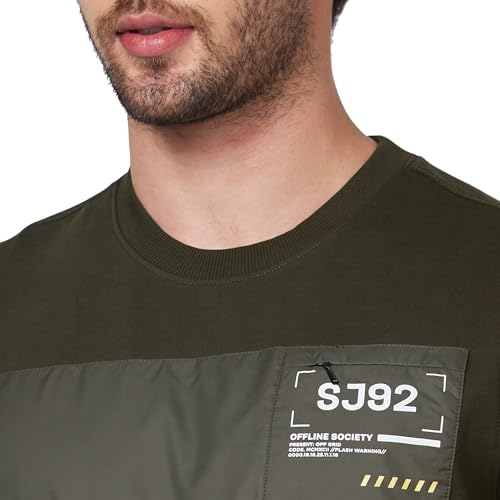 Image of Spykar Blended Hooded Full Sleeve Sweatshirt for Men