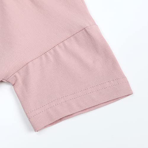 Image of KISBINI Toddler Kids Plain Short Sleeve T-Shirt and Shorts Set Unisex Cotton Summer Outfit Clothes for Little Boys or Girls