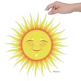 GARIOUANS 可移除自粘太陽ウォールステッカー 部屋や寝室向け壁飾り 簡単貼付け 跡残らない壁シール リビングルーム装飾に