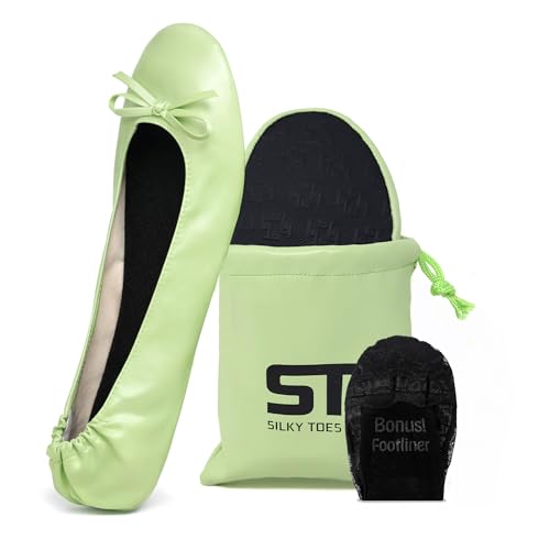 Silky Toes Foldable Flat Shoes for Women | Portable Ballet Flats for Weddings Parties Events Travel |Comfortable Cushioned