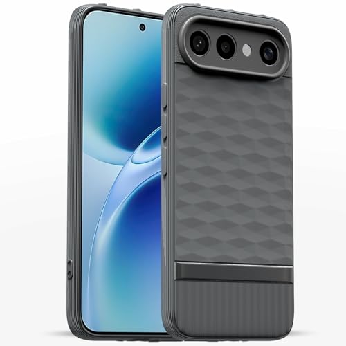 Image of Pikkme Back Cover for Vivo X300 FE 5G Camera Protection 3D Hexa Cube Design Silicone Protective Bumper Case (Grey)