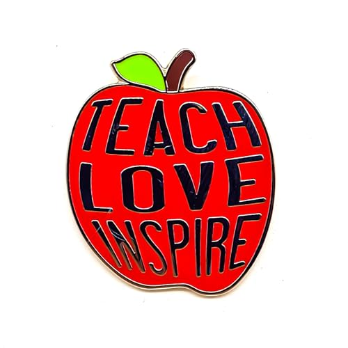Image of Teach Love Inspire Enamel Pin - Fun Series | Premium Enamel Pin - Statement Lapel Pin - Plated Badge for Clothing, Bags, Hats, Jackets, and Lanyards