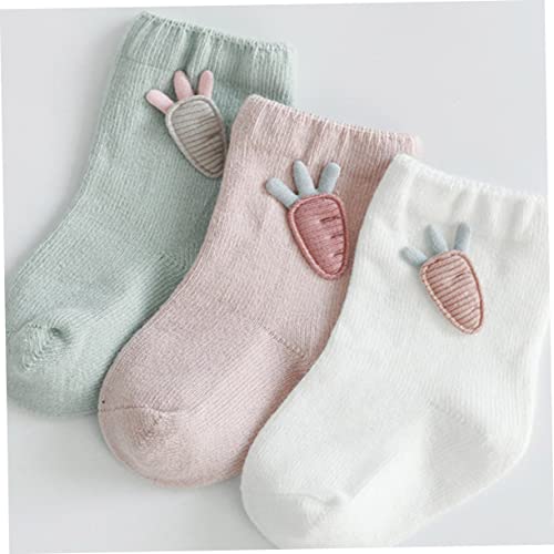 TENDYCOCO 3 Pair Boy Socks Slippers Turn Cuff Sock Cotton Socks for Boys Anti Slip Slipper Socks Stretch Socks4