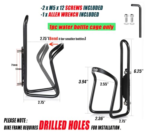 image for USHAKE Water Bottle Cages, Basic MTB Bike Bicycle Alloy Aluminum Light