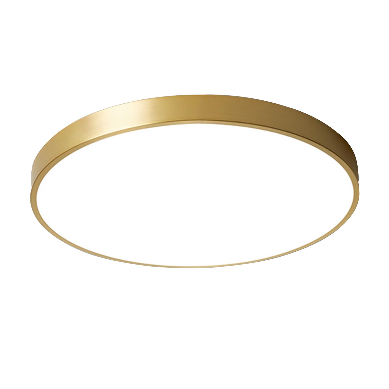 AIRUI Round Ceiling Light Gold Brass Flush Mount Ceiling Lamp Modern Ultra-Thin LED Light Fixture for Living Room Hallway Bedroom Kitchen,Brass+SteplessDimming-50cm+51W