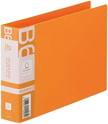 （まとめ）ライオン事務器 リングファイルMINANO(ミナノ) B6ヨコ 2穴 200枚収容 背幅35mm オレンジ RF-228M