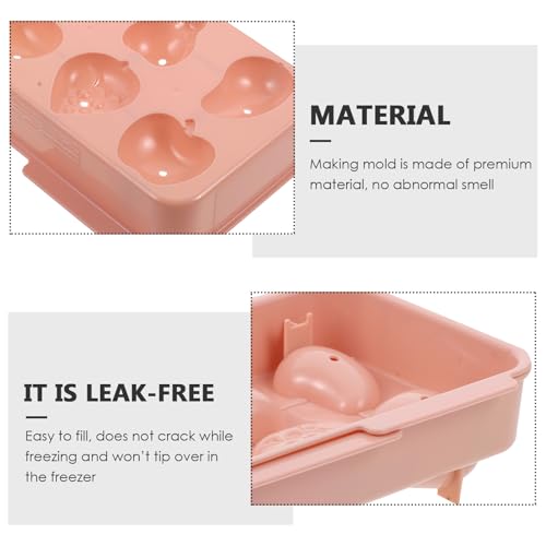 Molde reusable para cubitos de hielo forma fruta rosa miniatura 7