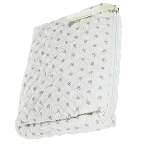 DONFAMDS 化粧ポーチ 大容量印花キルト柄 コスメ収納巾着型 旅行用メイクツールバッグ 持ち運び便利