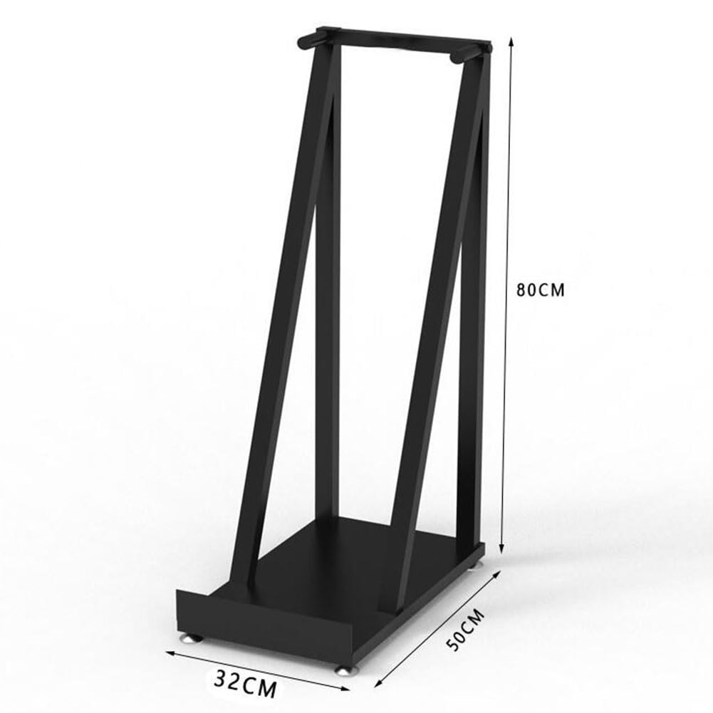 Generisch Snowboard- und Skiaufbewahrungsständer aus Metall, verstellbar, für die Garage, geeignet für Skischuhe, strapazierfähige Schwarze Oberfläche, Maße: 32 x 50 x 80 cm