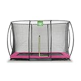 EXIT Toys Silhouette Bodentrampolin - 214x305cm - Rechteckiges Gartentrampolin Outdoor für Kinder - Mit Sicherheitsnetz und Fußschutzsystem - Sicherer Einstieg - Gute Sprungkraft - Rosa