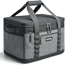 SMIRLY Cooler Bags Insulated Collapsible Cooler, Portable Leakproof and Soft Sided - Large Foldable Ice Chest for Camping, Beach, Travel, Picnic, Car, Grocery