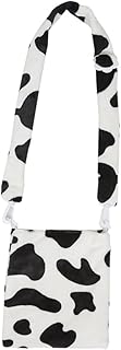1 pç bolsa escolar com padrão de vaca para mulheres, bolsa transversal feminina de ombro, bolsa de ombro para meninas, bolsa mensageiro para mulheres, design de padrão de vaca, bolsa escolar selvagem, Cores sortidas, 23X21X3cm