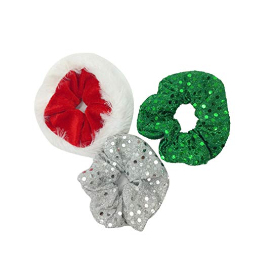 Lurrose 5pcs Christmas Sequined Hair Tie for Girls Sparkling Hair Bands Elastic Ponytail Holders in Vibrant for Festive Occasions - Image 4