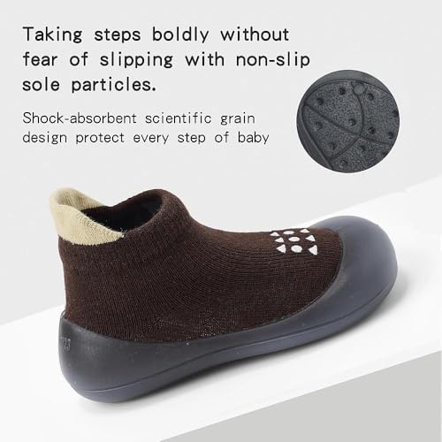 Image of Baby Sock Shoes Baby Walking Shoes Infant Non-Slip Breathable Slippers with Soft Rubber Sole Baby Boys Girls Sneakers