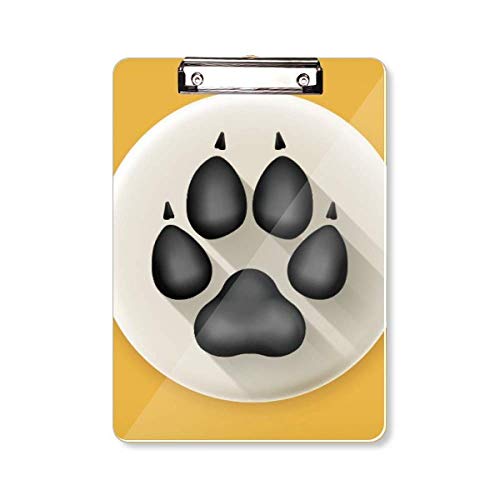 Porte-bloc A4 rigide écriture noir motif griffe chien clip