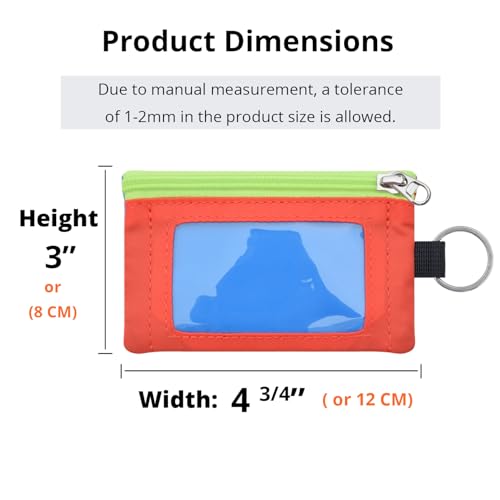 Image of RFID Blocking Travel Wallet with Adjustable Lanyard, Small Nylon Zipper Pouch and Badge Holder for ID, Credit Cards, Cash, Keys, Commuters (SkyBlue+BlazingOrange)
