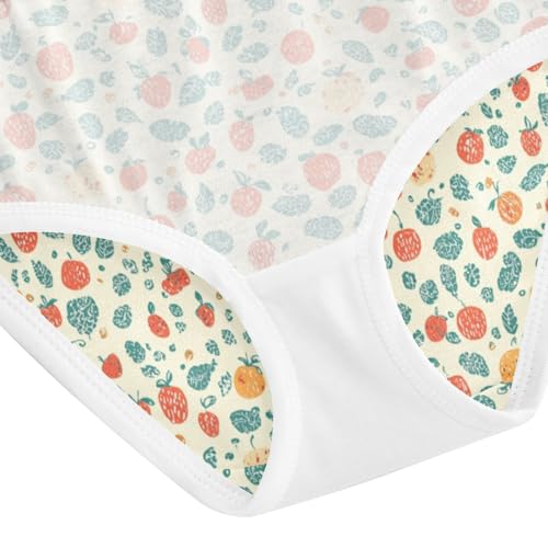 ZZKKO Abstract Strawberry Orange Leaves Girls Underwear Toddler Panties for Girls Comfort Brief Size 2-8T4