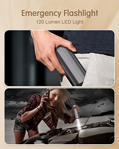 Zksind Handheld Vacuum, 3 In 1 - Mini Car Vacuum Cleaner Cordless & Detachable Led Flashlight & Powerbank, 0.74Lb Portable Rechargeable Vacuum Cleaner With Powerful Suction For Car/Home/Office, Black #TOP4