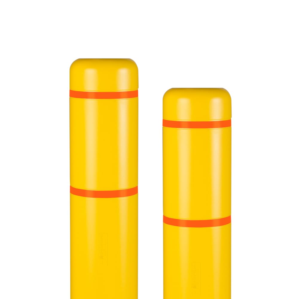 Cache-borne 7 x 52 Pouces, Paquet de 2, Ruban de sécurité BollardGard Jaune-Orange Innoplast