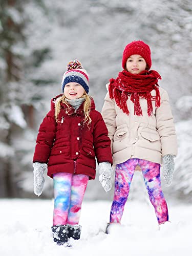 slaixiu Warm Girls Leggings Fleece Lined Winter Thick Printing Kids Pants3