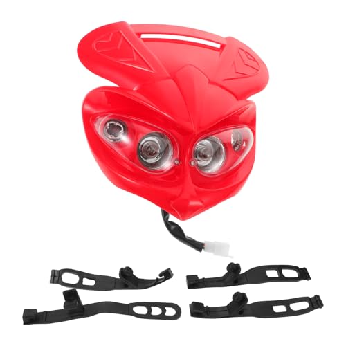Feux de moto adapté usage hors route avec le kit couvre-phares rouge POPETPOP