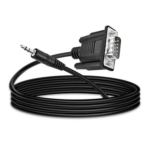 MEIRIYFA DB9 auf 3.5mm serielles Kabel, RS232 DB9 9 Pin Stecker auf DC3.5mm (1/8in) TRS Stereo Stecker serielle Datenkabel - 1.8M (DB9 Stecker)