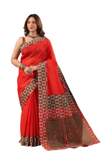 Image of TAMAIRA FASHION Mulmul Pure Cotton Saree For Woman |Office Wear Daily Wear Sarees For Women Without Blouse Piece(Available in 15 Colours)