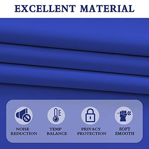 Image of DONREN 2 Panels Royal Blue Blackout Curtain Panels for Bedroom - Thermal Insulated Solid Rod Pocket Curtains (42 x 72 Inches)