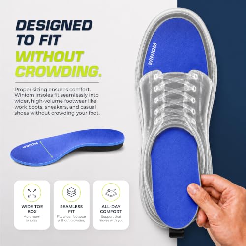 Image of Flat Feet Insoles Men & Women - Orthotic Shoe Inserts with Arch Support for Flat Feet, Overpronation Insoles with Shock Absorption for Heel and Foot Pain Relief (Sky Blue, M 9-9.5 / W 11-11.5)