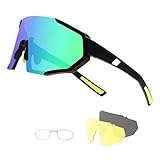 LENTES INTERCAMBIABLES - Restaure el color verdadero, elimine la luz reflejada y la luz dispersada, haga que el paisaje sea más claro y suave y proteja los ojos a la perfección. La principal es la lente colorida, la amarilla es para las actividades nocturnas, la trasera está polarizada para la conducción y otras actividades.