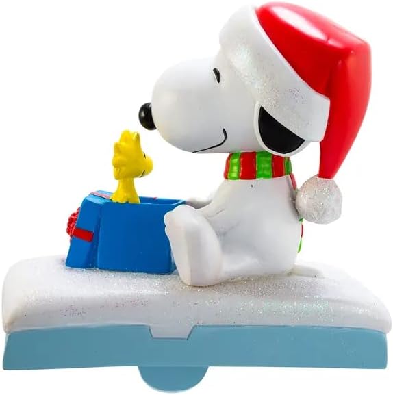 Kurt Adler Christmas Stocking Holder, Peanuts Snoopy & Woodstock, 4.5in