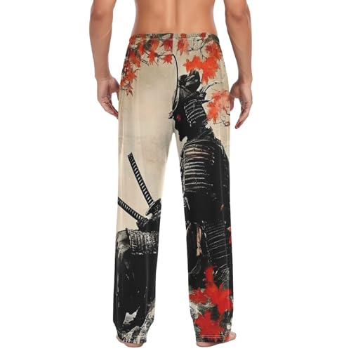 Pajama Pants Japanese Landscape Samurai for Men Men's Separate Bottoms, Lounge Pants with Pockets S2