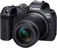 Canon EOS R7 Kamera spiegellose Camera + RF-S 18-150mm F3.5-6.3 is STM Objektiv & Bajonettadapter EF-EOS R für EOS R Systemkameras kompatibel mit EF und EF-S Objektiven Schwarz – Ansicht 2