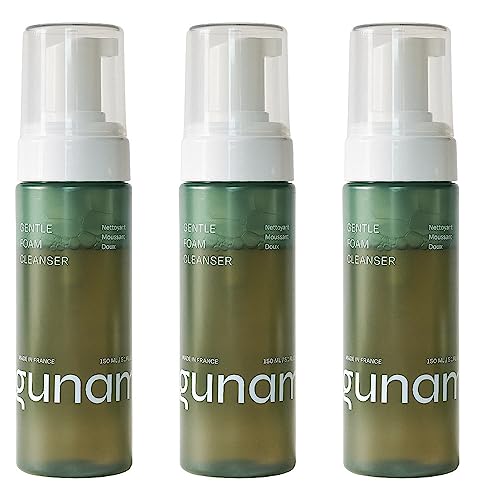 Image of Gunam Gentle Foam Cleanser for Face, Foaming Face Wash for Men & Women With AHA, Aloe Vera and Camomile, Suitable for All Skin Types (Pack of 3, 150 ml)