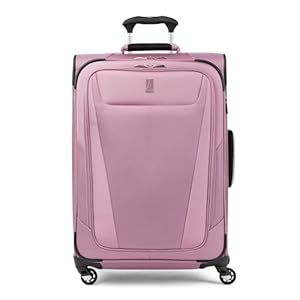 Travelpro Maxlite 5 Softside Expandable Luggage with 4 Spinner Wheels, Lightweight Suitcase, Men and Women, Orchid Pink Purple, Checked-Medium 25-Inch