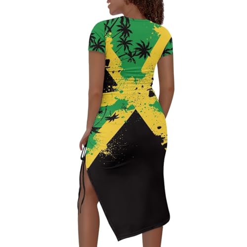Image of Short Sleeve Dress for Women,Sexy Bodycon Dress,Plus Size Slit Dress,String Design s-4xl