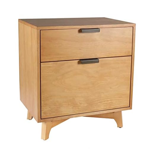 Amazon Brand – Stone & Beam Mid-Century 2-Drawer Cabinet, 21.7"W, Pine Finish