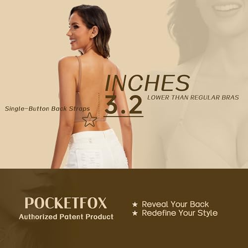Low Back Bras for Women-Seamless Demi Lightly Lined Invisible Backless Bra - Image 3