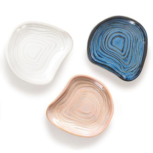 Charming Jolly Ceramic Spoon Rest for Kitchen Countertop Utensil Holder – Dune Shaped Set of 3, Dishwasher Safe Spatula Rest