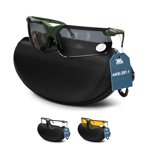 Image of xaegistac Shooting Glasses with Case-Safety Glasses Anti Fog | Z87.1 Certificated Impact Resistance Safety Glasses for Hunting Shooting Sports