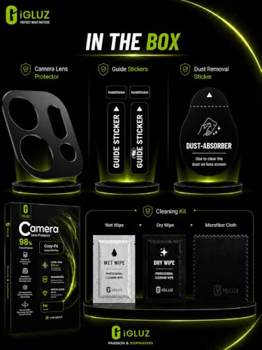 Image of iGluz Compatible with Oppo Find X9 Camera Lens Protector (1 Pack) | Premium 9H Tempered Glass Camera Guard | Ultra Clear HD | Scratch Resistant | Case Friendly Fit | Bubble Free Easy Installation